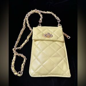 Borse in Pelle Yellow Leather Small Crossbody Bag Made in Italy